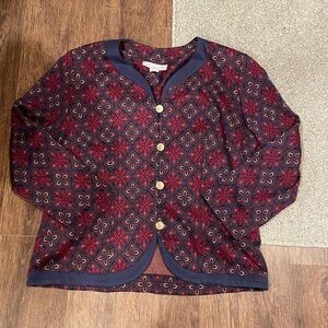 Vintage Pablo Collection Floral Patterned Lightweight Blazer